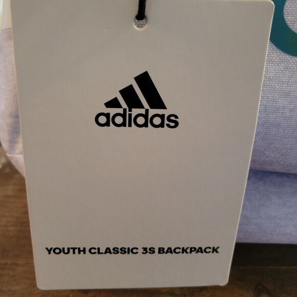 New Adidas Unisex Youth Classic Commuter Backpack, Jersey White/Rose Gold Rainbo - Picture 3 of 9